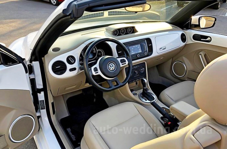 Аренда кабриолета на свадьбу Volkswagen Beetle  белый с водителем в Киеве