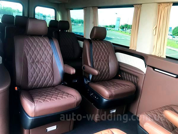 Микроавтобус на свадьбу Mercedes Sprinter VIP 8 мест белый на свадьбу в Киеве
