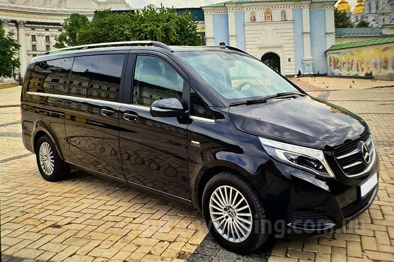 Аренда микроавтобуса Mercedes-Benz V-Class long 7 мест на свадьбу с водителем в Киеве