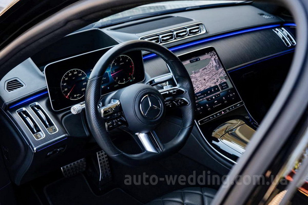 Аренда автомобиля на свадьбу Mercedes-Benz W223 400d 4MATIC S-class с водителем в Киеве