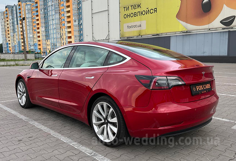 Авто на свадьбу TESLA Model 3 75D красная