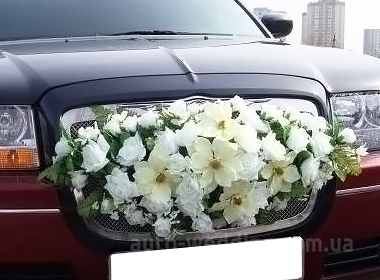 Свадебное украшение на машину - Белоснежный букет