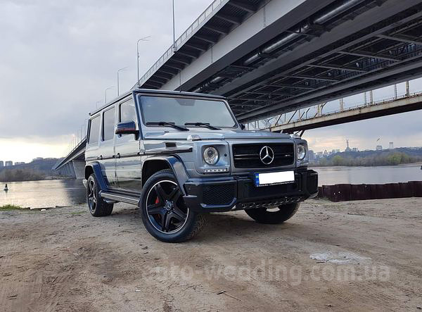 Джип на свадьбу гелик Mercedes Gelentwagen G63 AMG кубик silver с водителем в Киеве