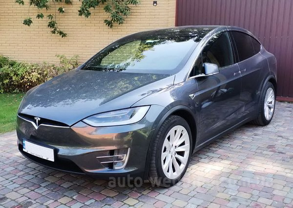 Электро внедорожник на свадьбу джип TESLA Model X серый