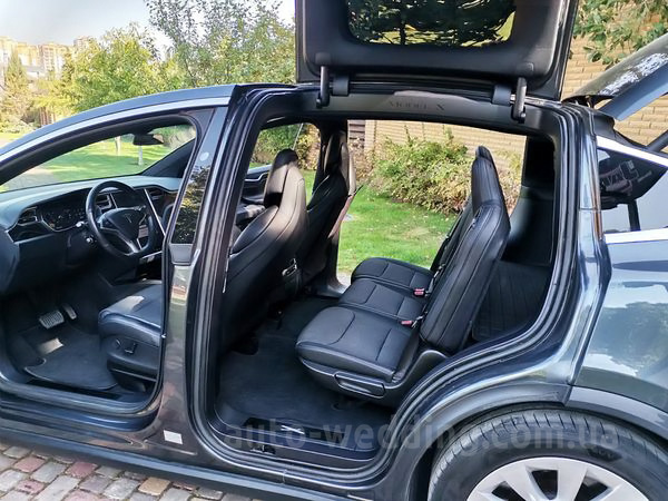 Электро внедорожник на свадьбу джип TESLA Model X серый