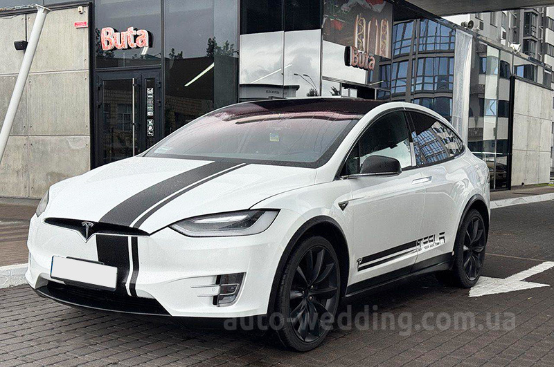 Электро внедорожник на свадьбу белый джип TESLA Model X