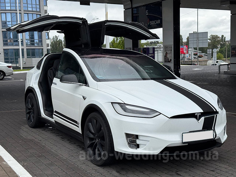 Электро внедорожник на свадьбу белый джип TESLA Model X