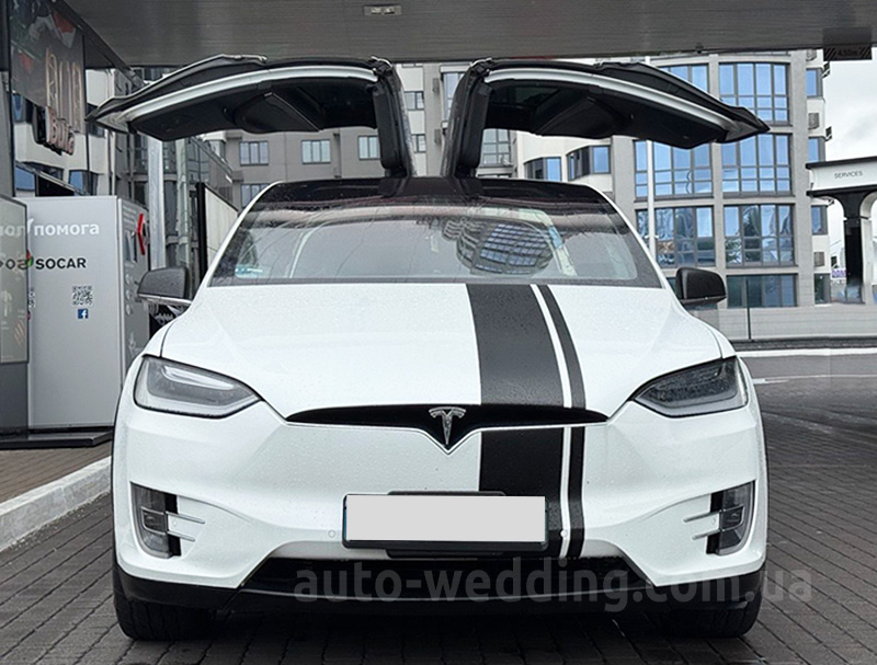 Электро внедорожник на свадьбу белый джип TESLA Model X